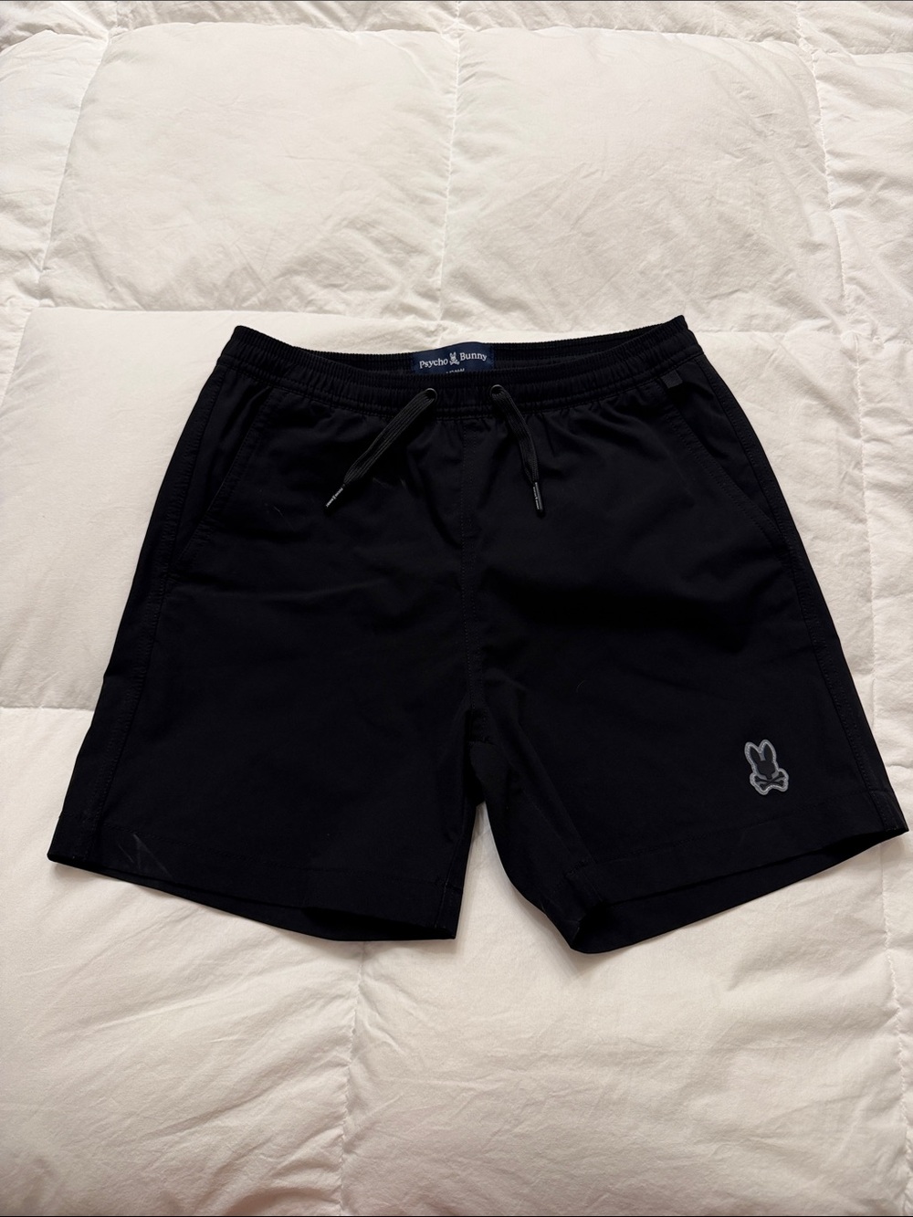 Psycho Bunny Black Performance Drawstring Athletic Shorts